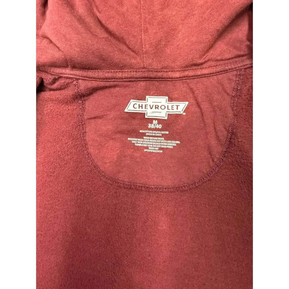 Chevrolet Hoodie full zipper Mens Medium power Racing  Red black Logo - Picture 4 of 8